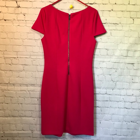 T Tahari hot pink midi dress. Women’s size 10. - Picture 6 of 12